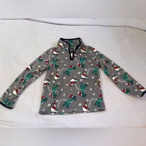 Oshkosh boys size 8 fleece dinosaur Christmas pullover